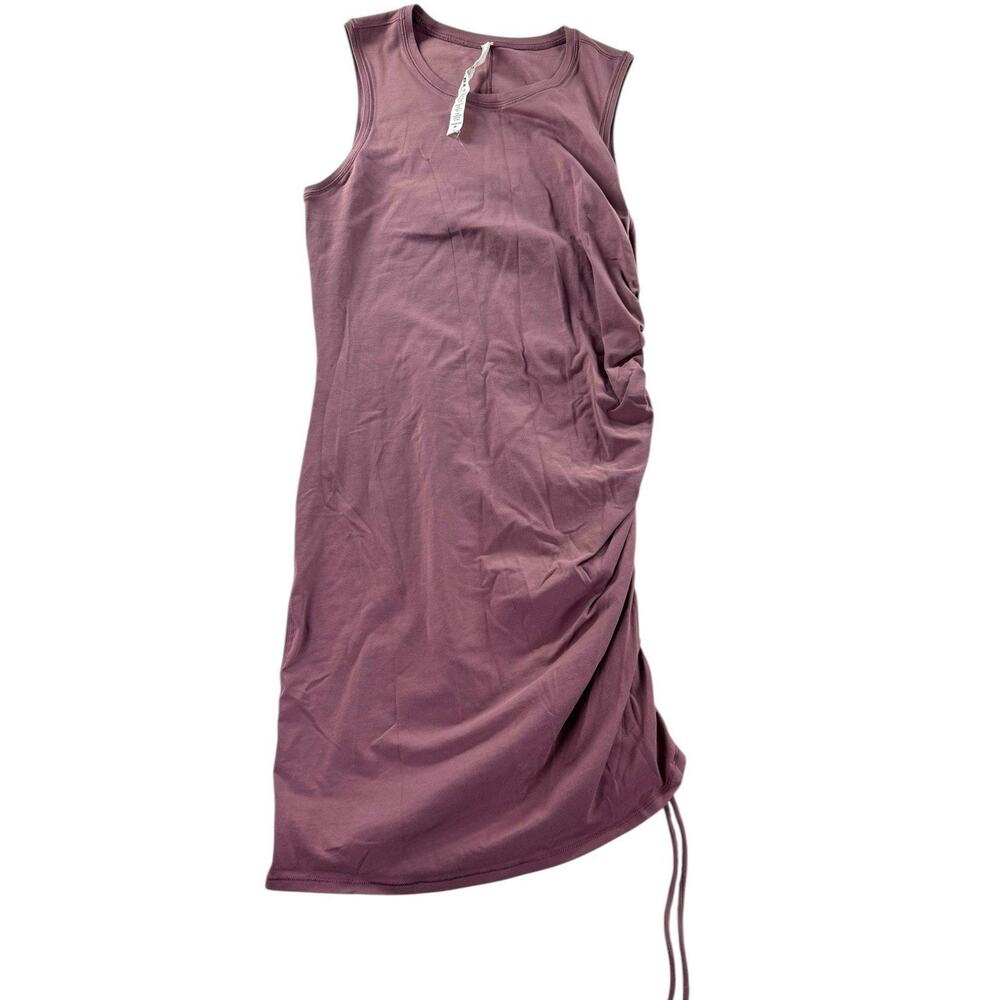 Lululemon Cinch it Dress 6 Figue Purple Pima Cotton Mini Tank Adjustable Casual